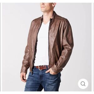 Marc New York Leather Jackson With Quilt Lining Mems Sz XXL